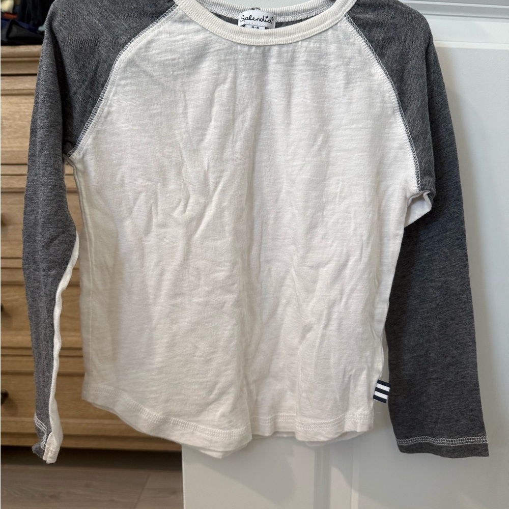Salvage Kids Long Sleeve Tee - Cream and Gray